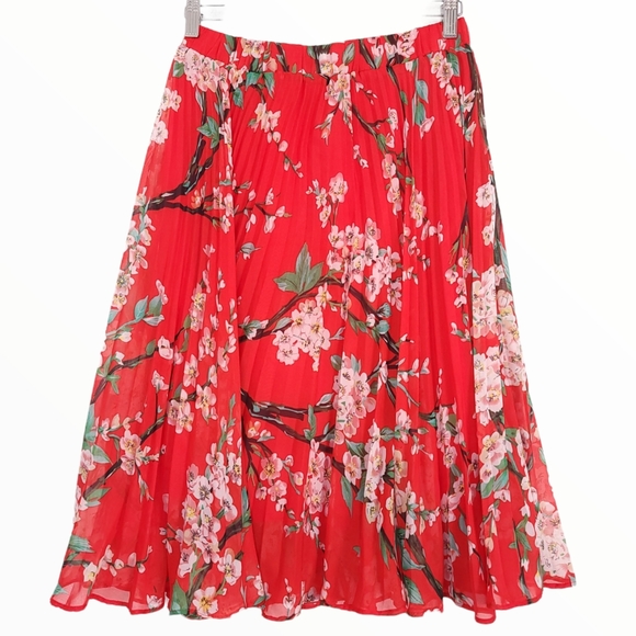 Anthropologie Sunday in Brooklyn Kita Skirt Pleated Cherry Blossom Size Small - Picture 3 of 5